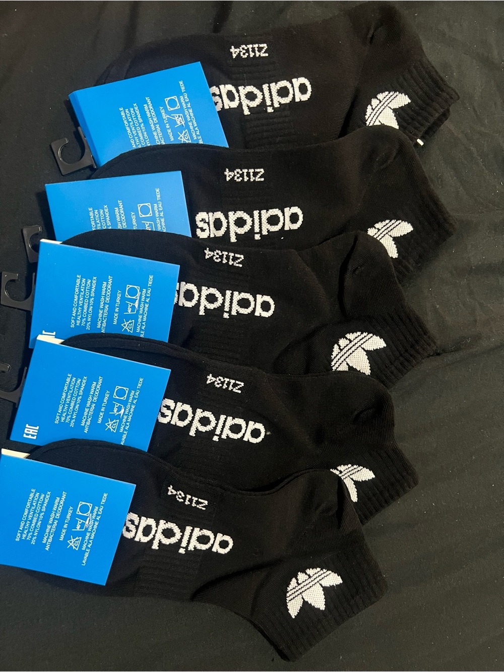 Adidas Men’s Black Low-Cut Logo Socks - 5 Pairs